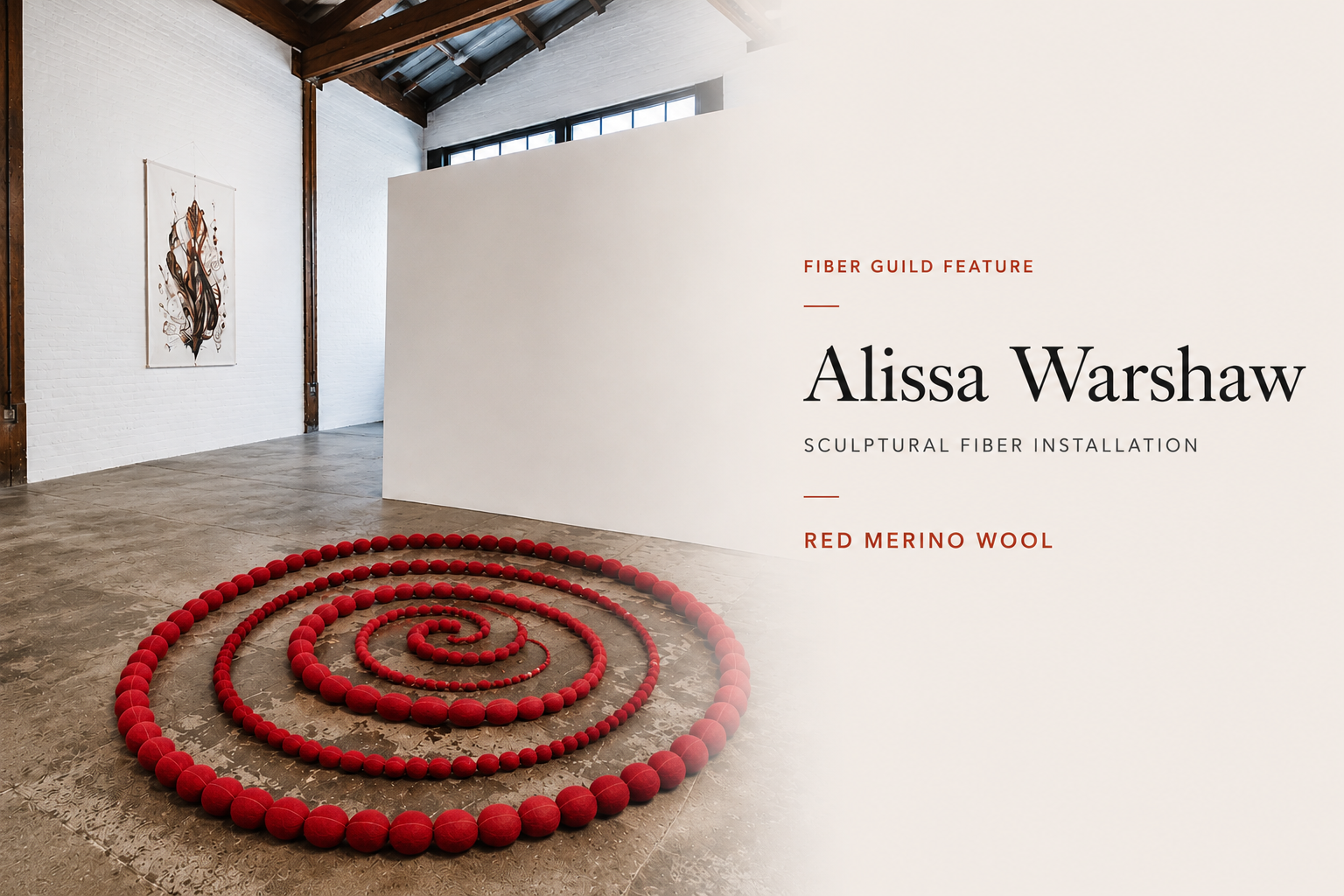 Alissa Warshaw's Sculptural Fiber Installation in Red Merino (EF066)
