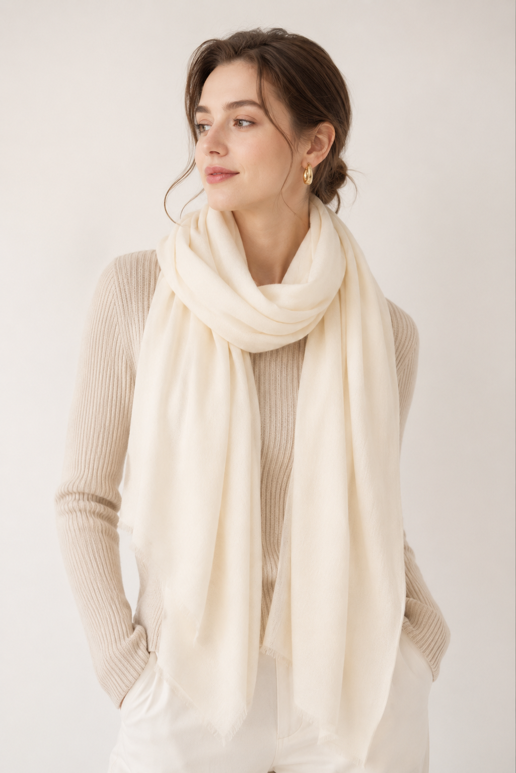 SCARFIGO AirLight Wool Scarf | Lightweight | All-Season | Ivory Coast