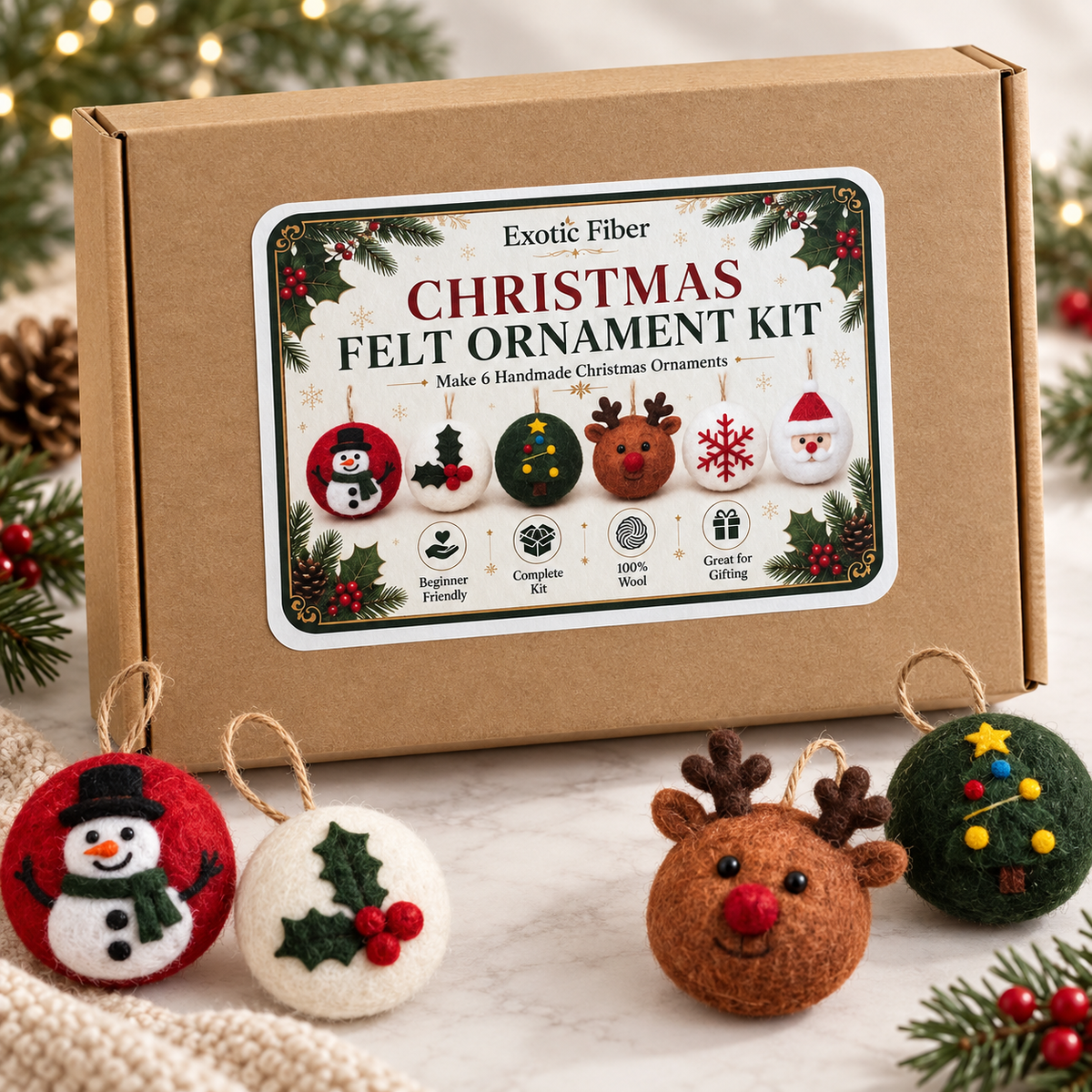 Christmas Curated Wool Roving Pack