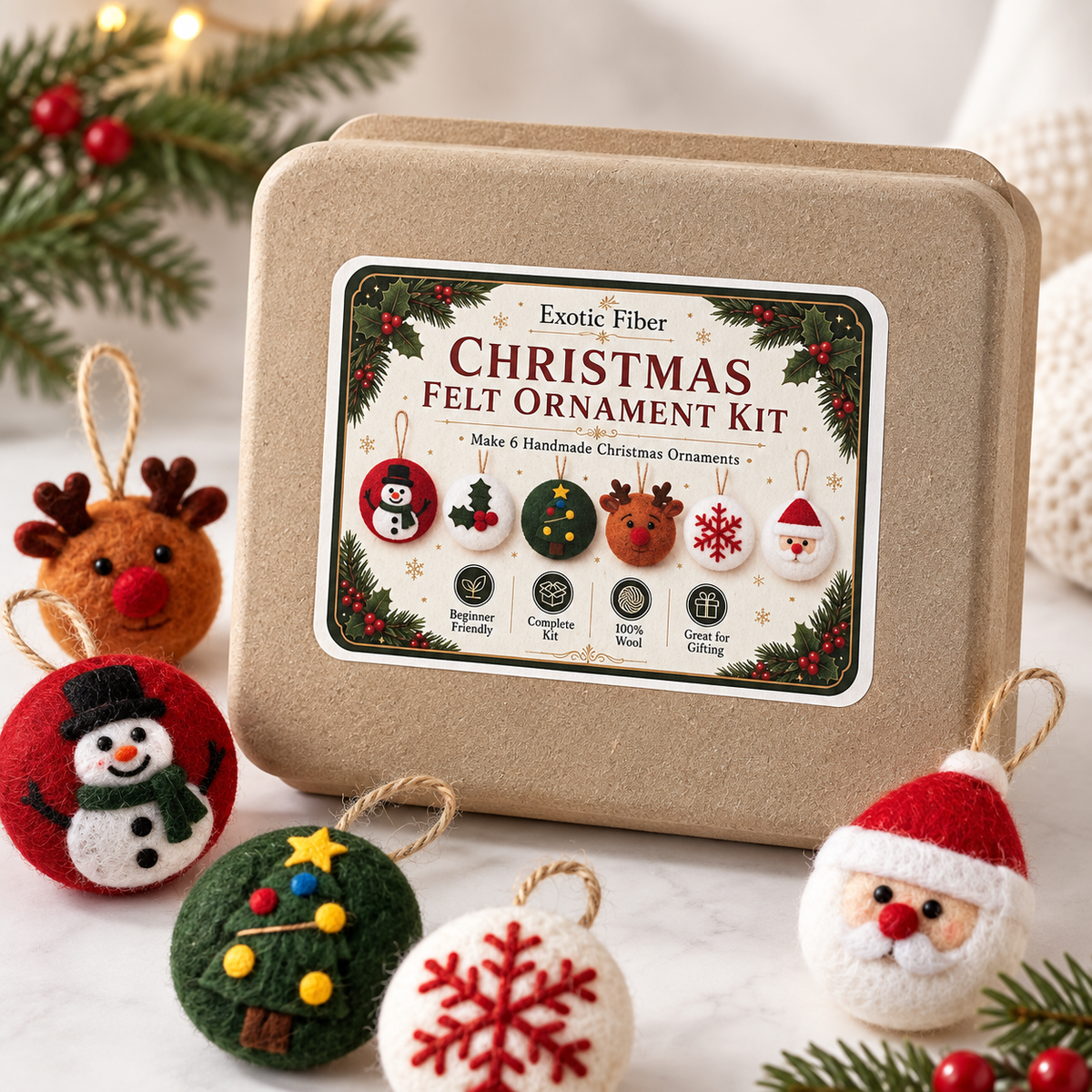 Christmas Curated Wool Roving Pack
