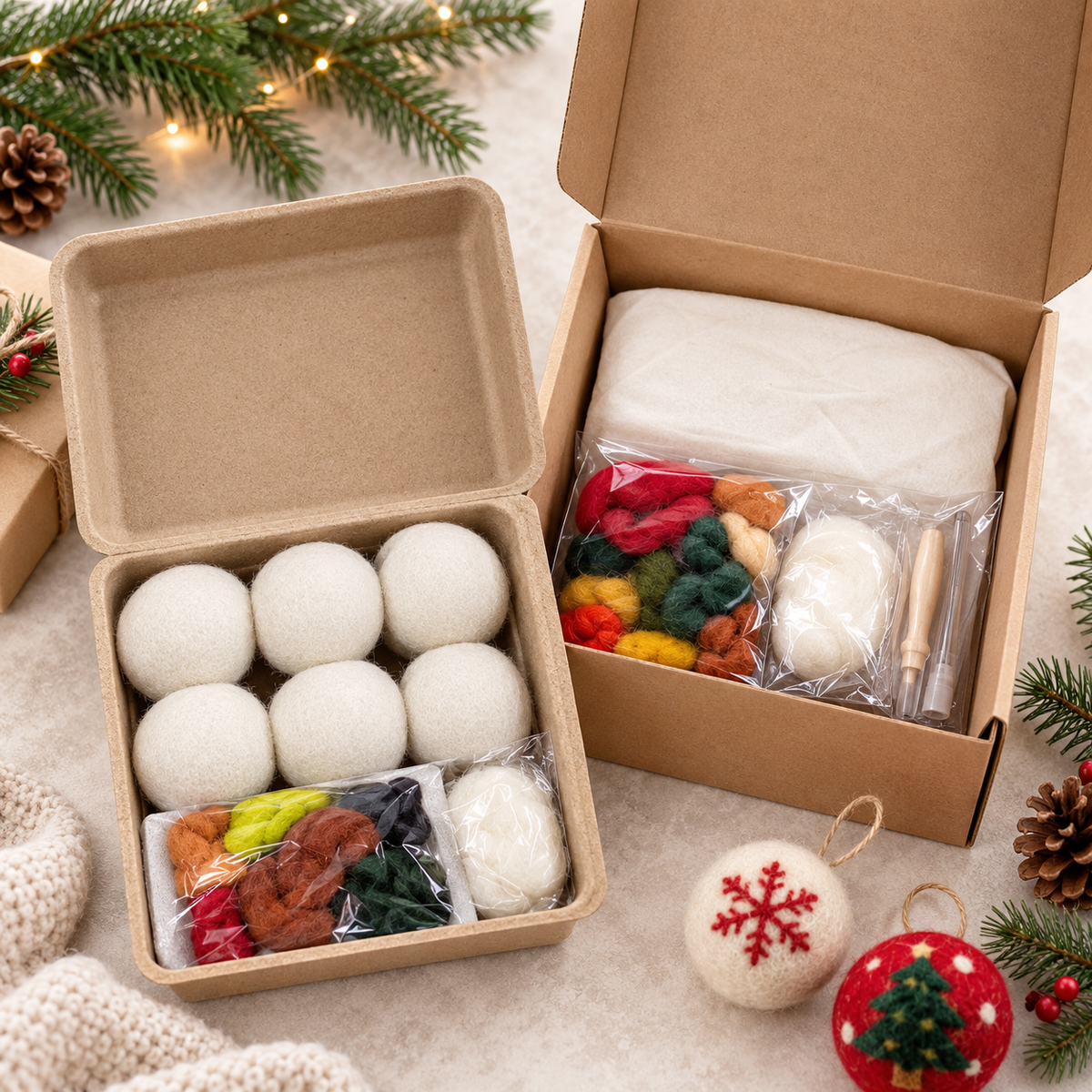 Christmas Curated Wool Roving Pack