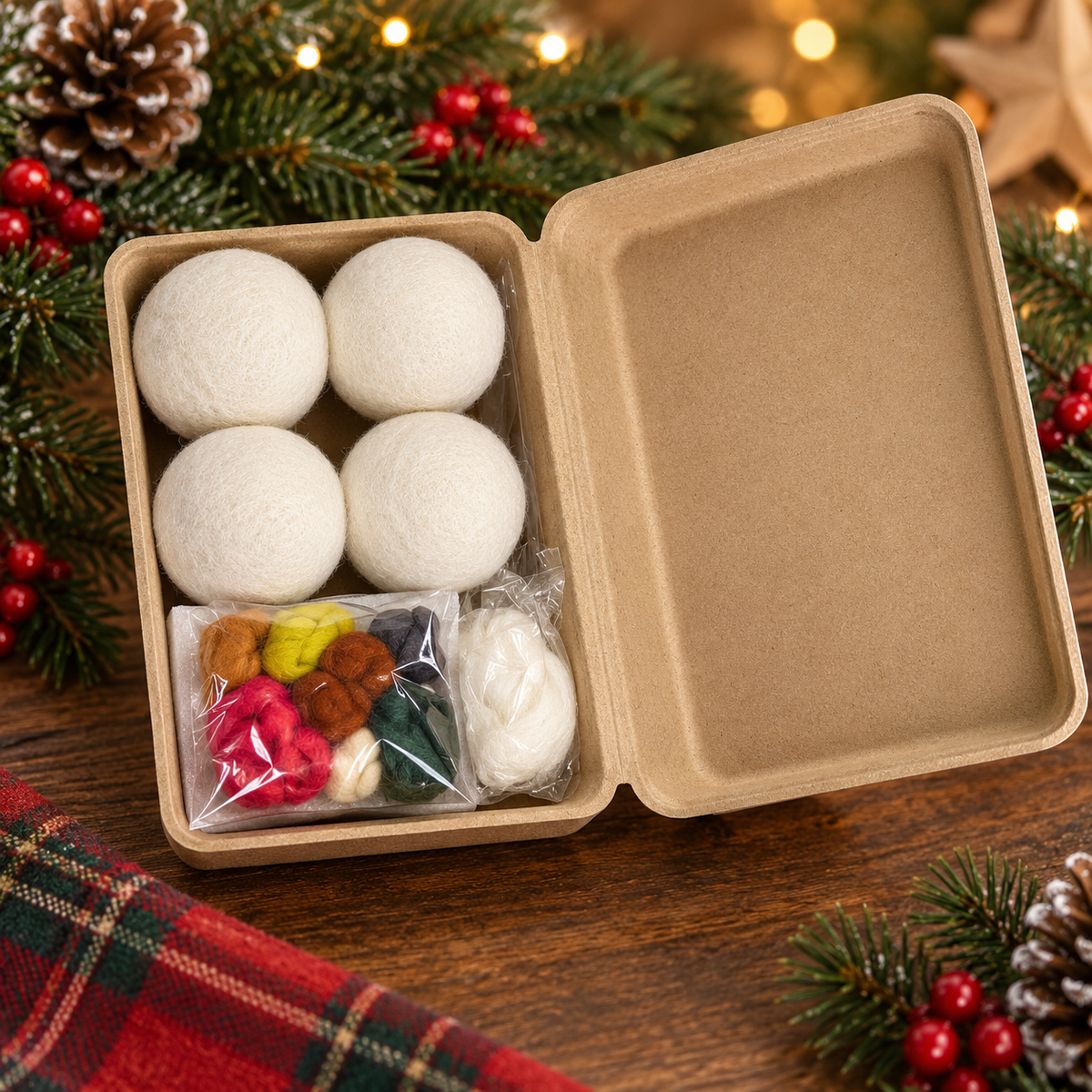 Christmas Curated Wool Roving Pack