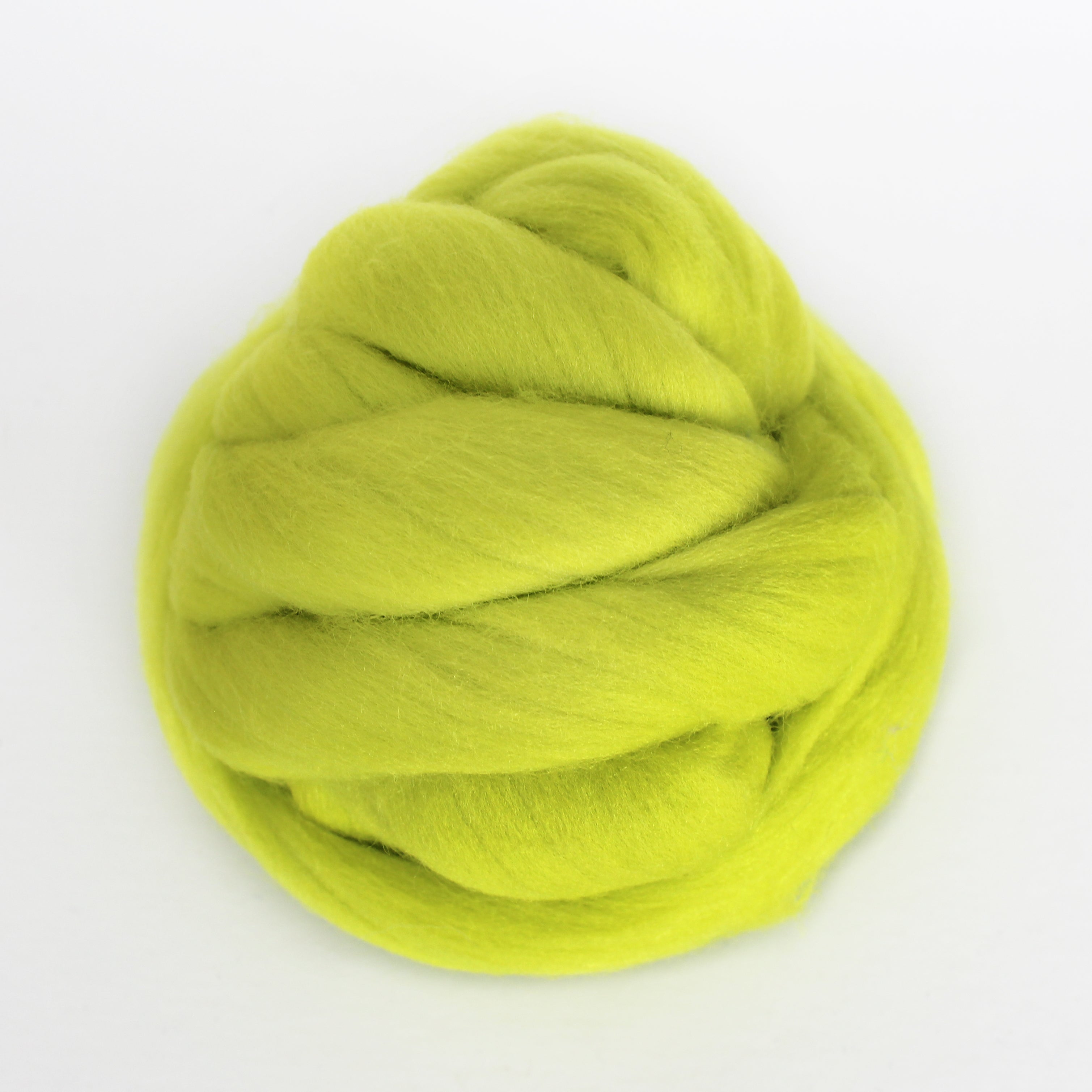 Merino wool roving Chartreuse