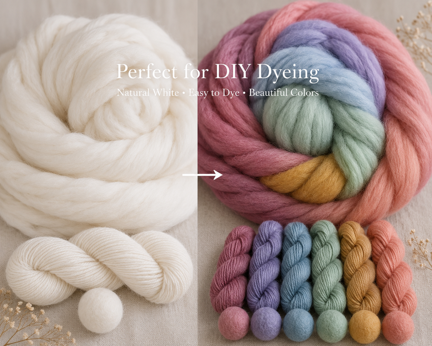Wool Natural white undyed colors EF112