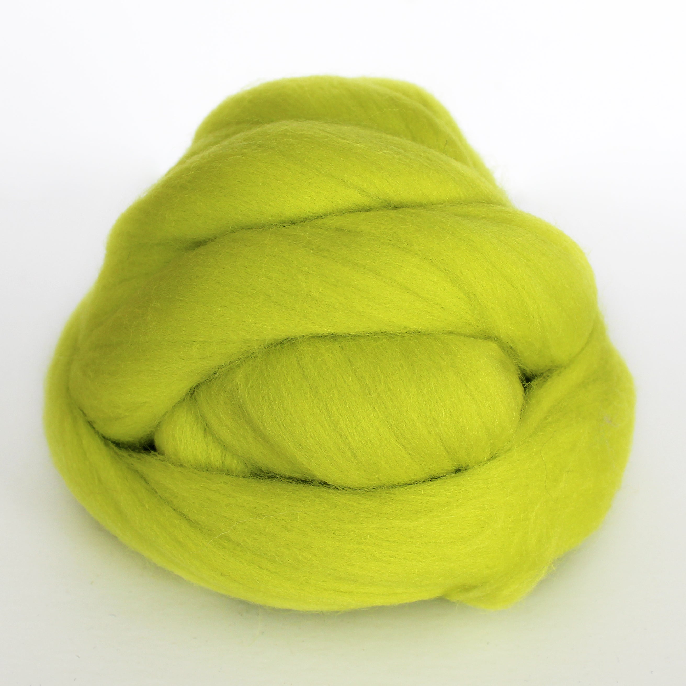 MERINO WOOL ROVING CHARTREUSE