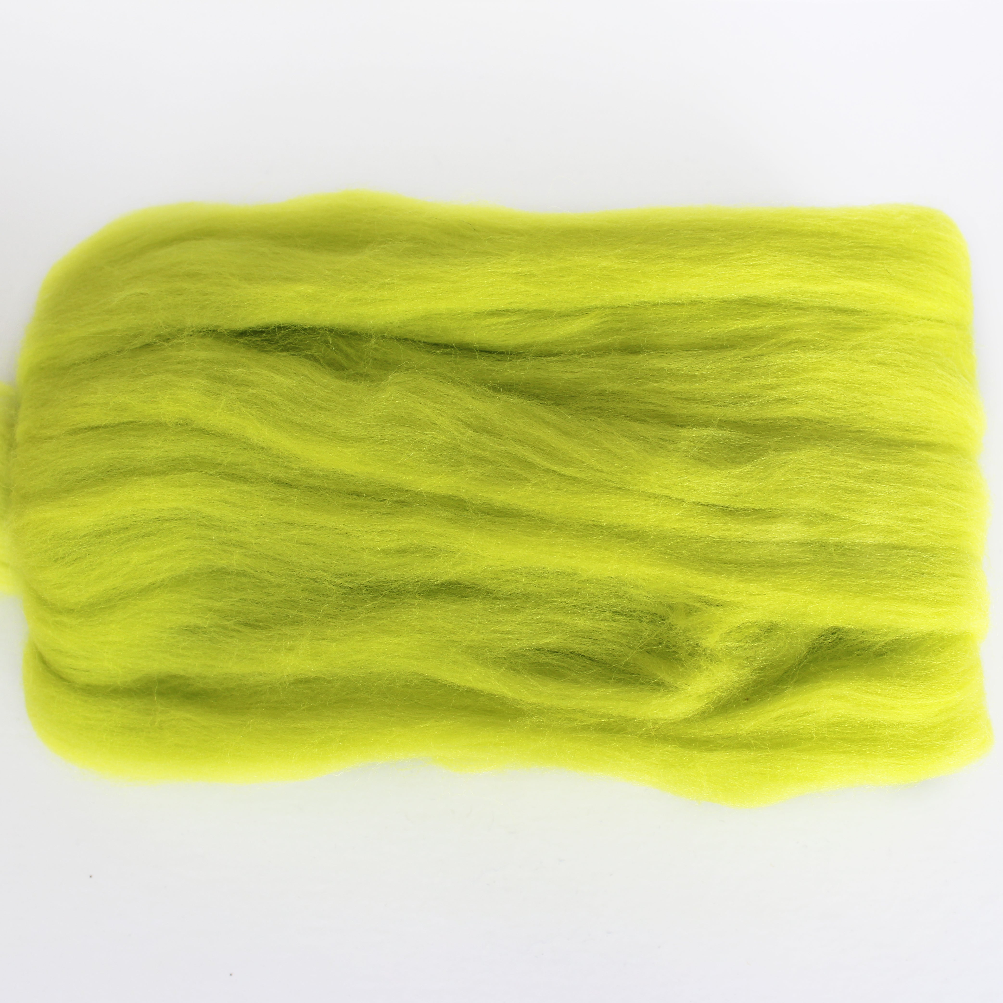 MERINO WOOL ROVING CHARTREUSE