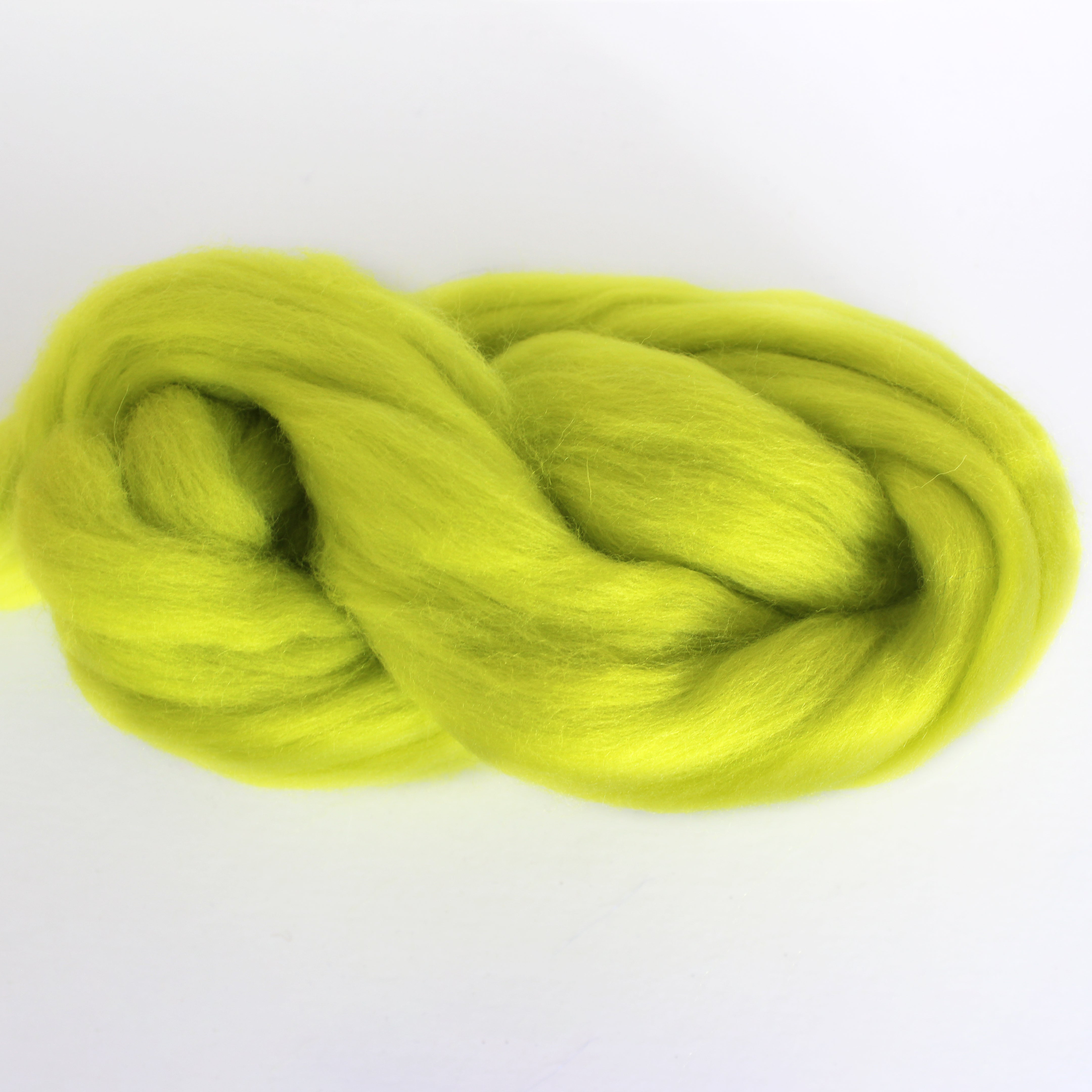 MERINO WOOL ROVING CHARTREUSE