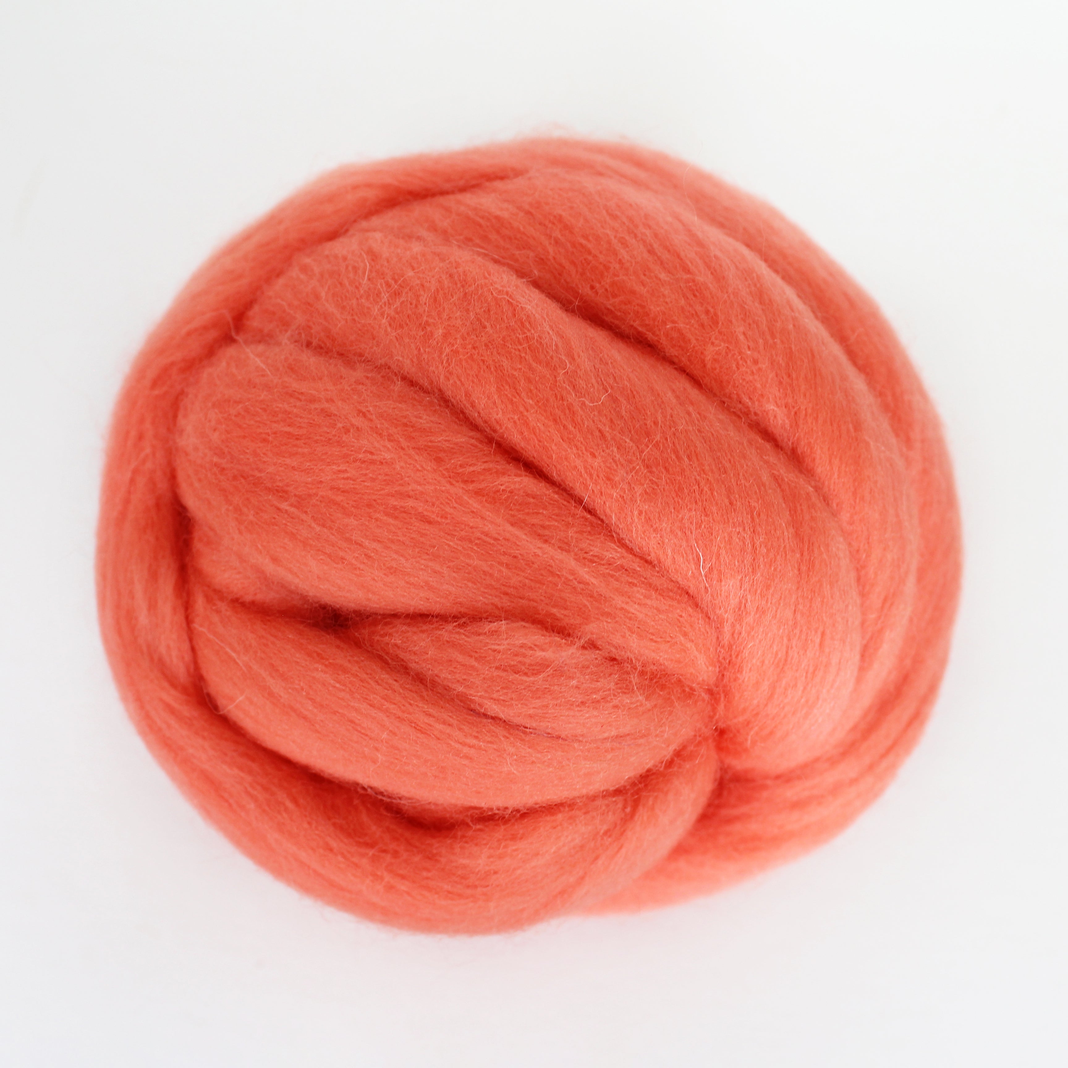 MERINO WOOL ROVING CORAL