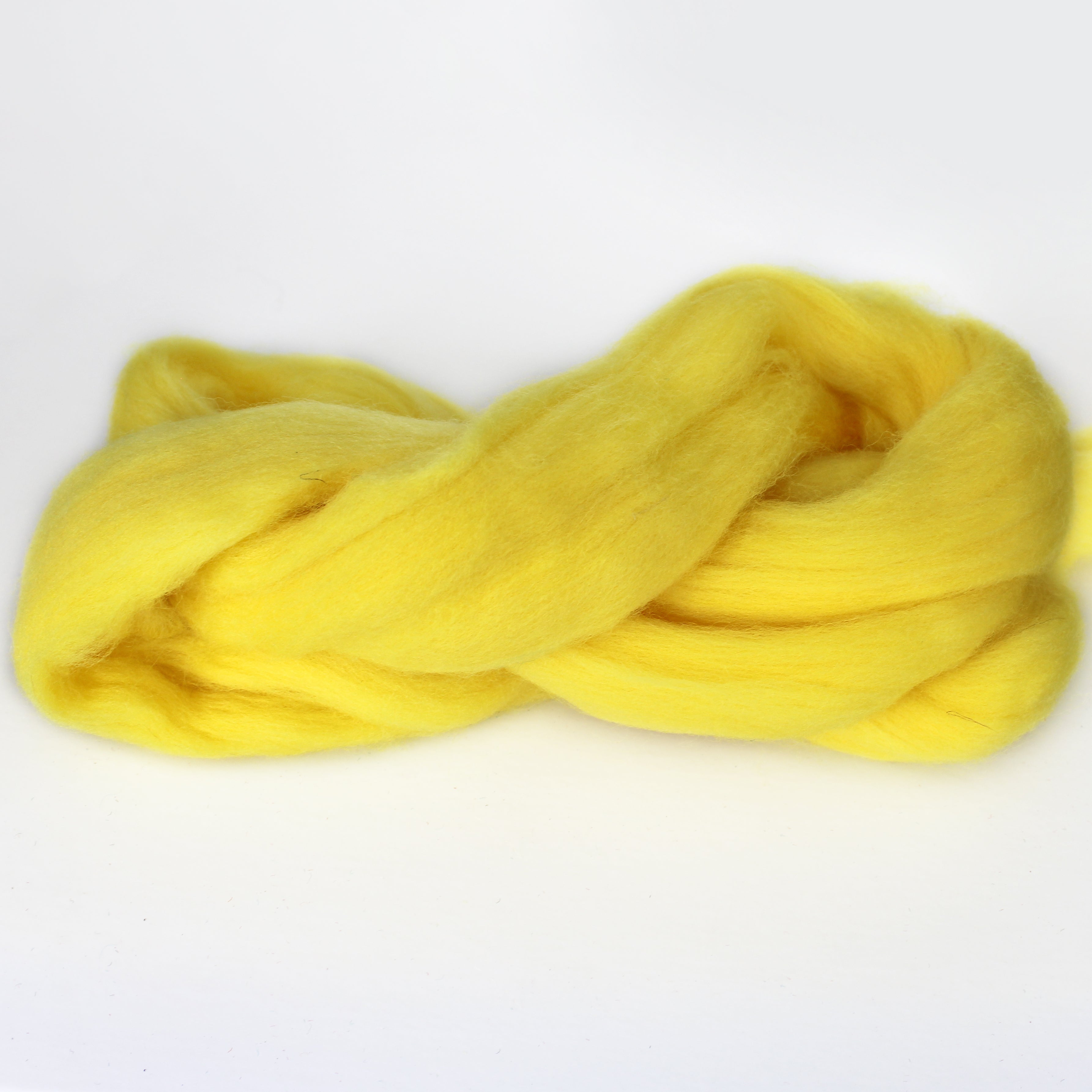 MERINO WOOL ROVING LEMON