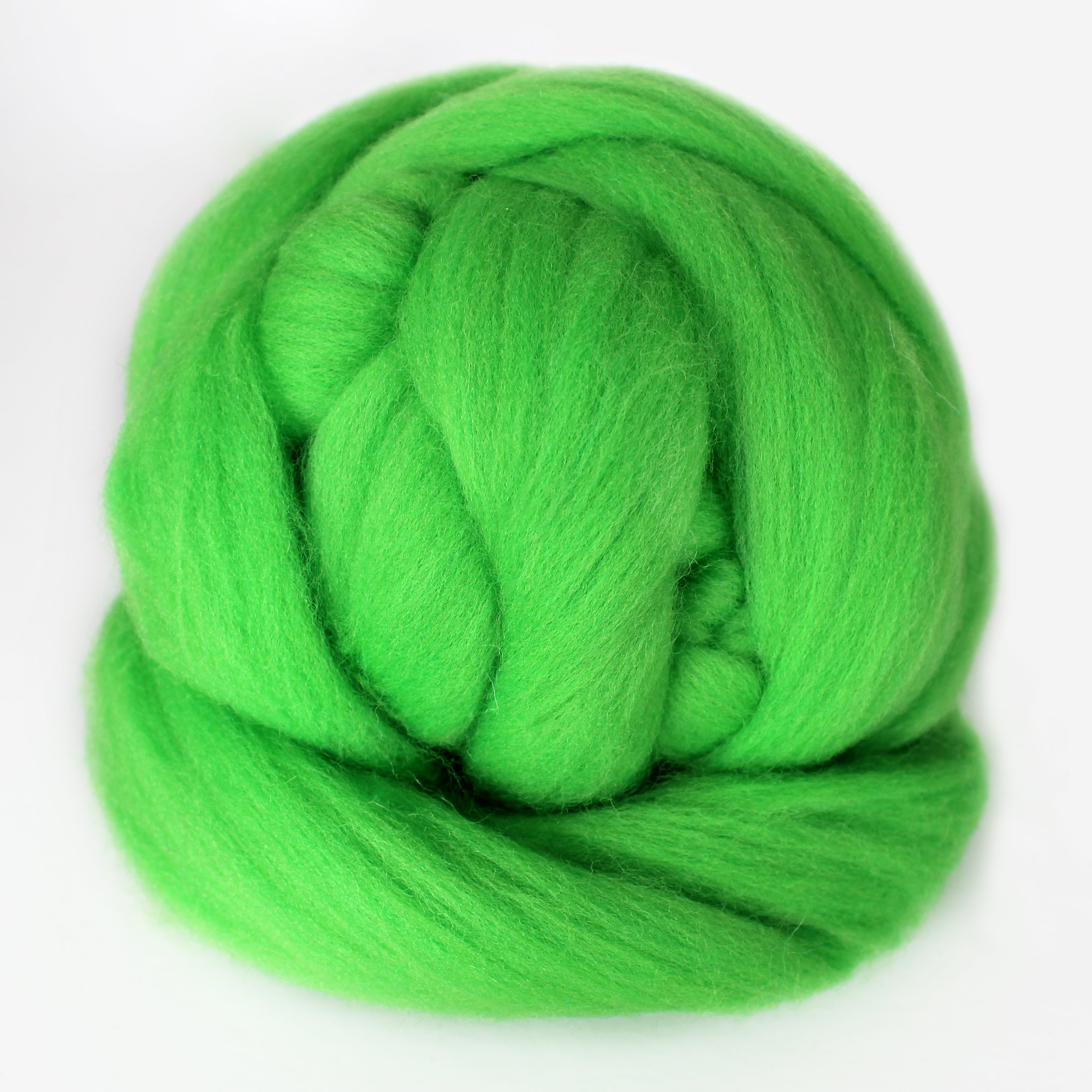 MERINO WOOL ROVING CORROSIVE GREEN
