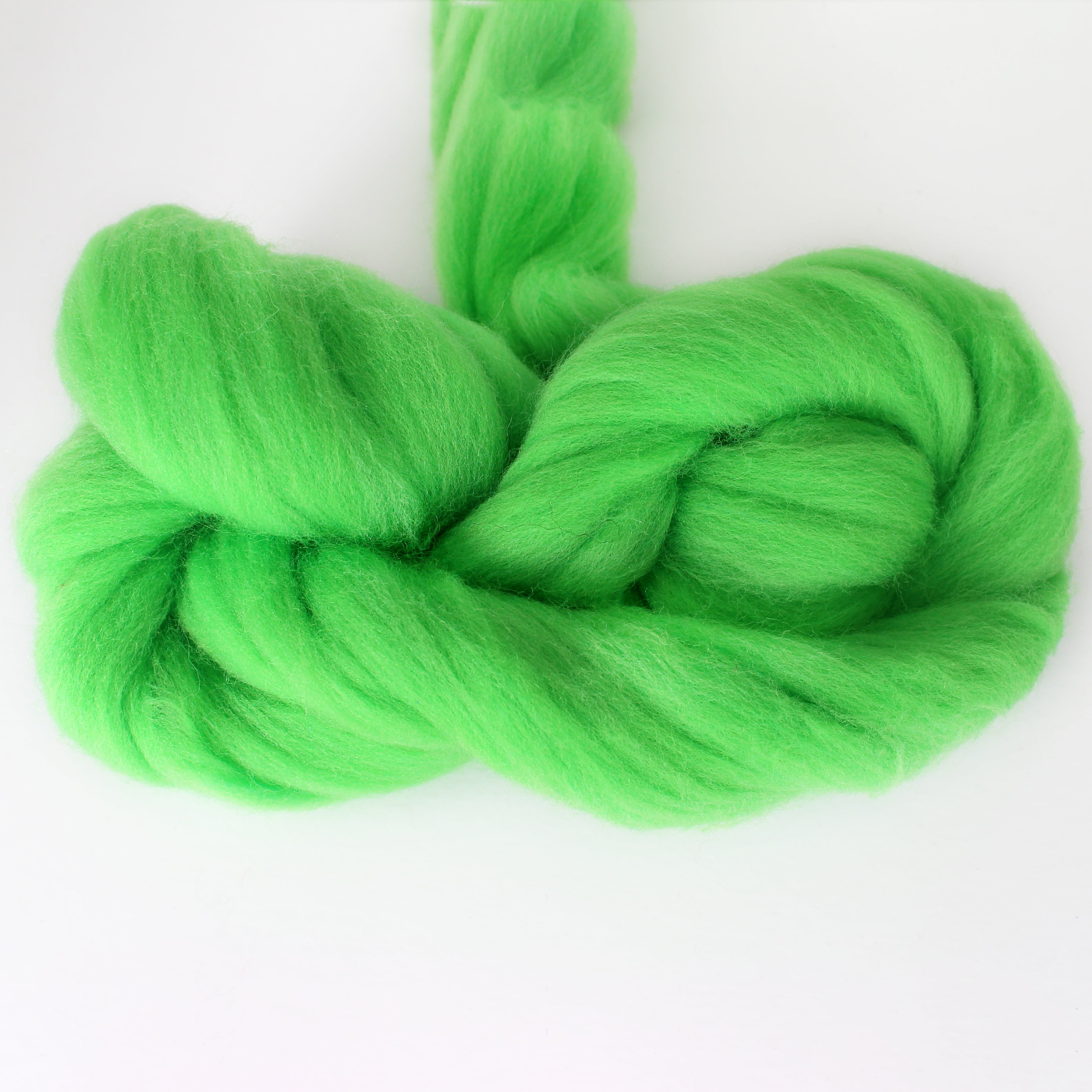 MERINO WOOL ROVING CORROSIVE GREEN