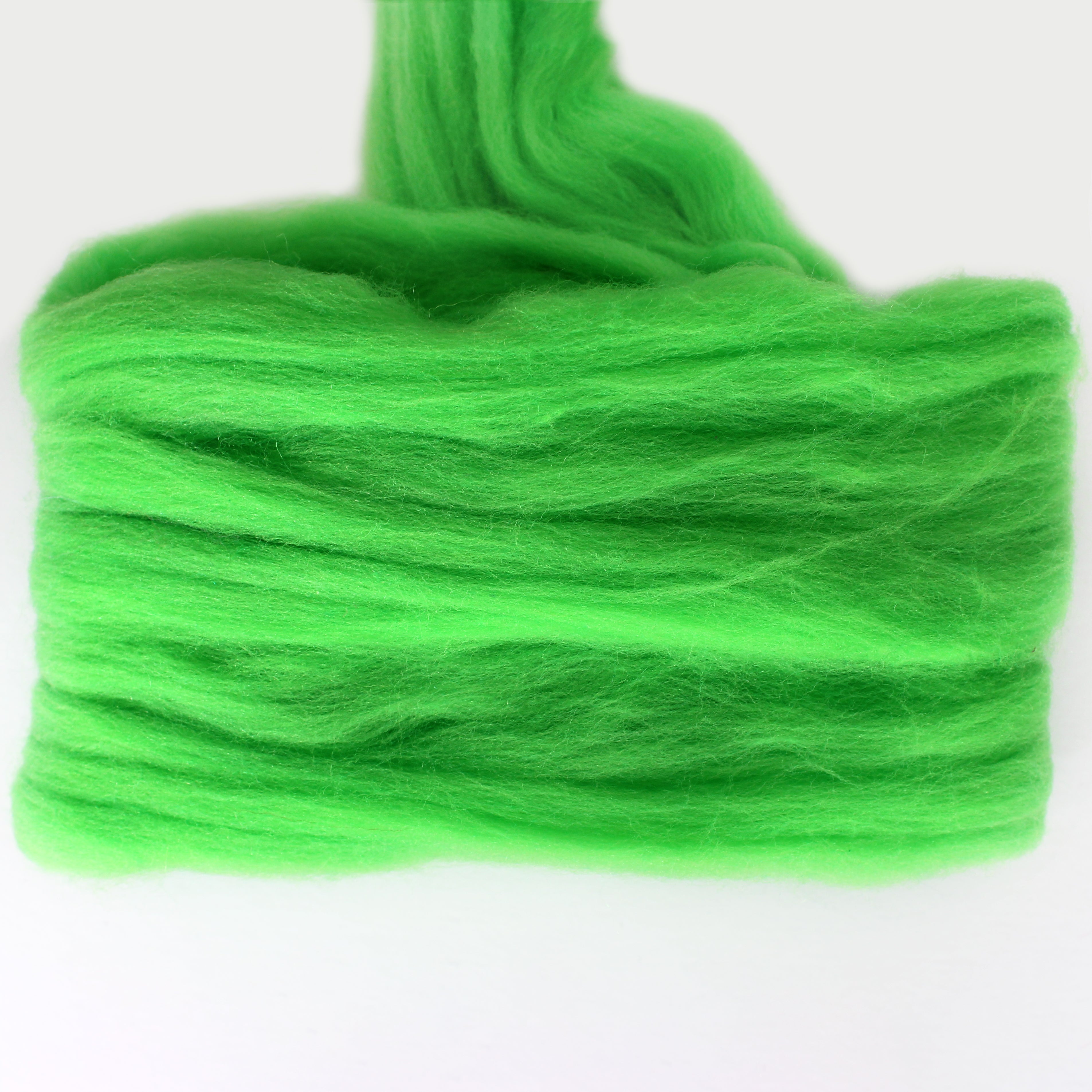 MERINO WOOL ROVING CORROSIVE GREEN