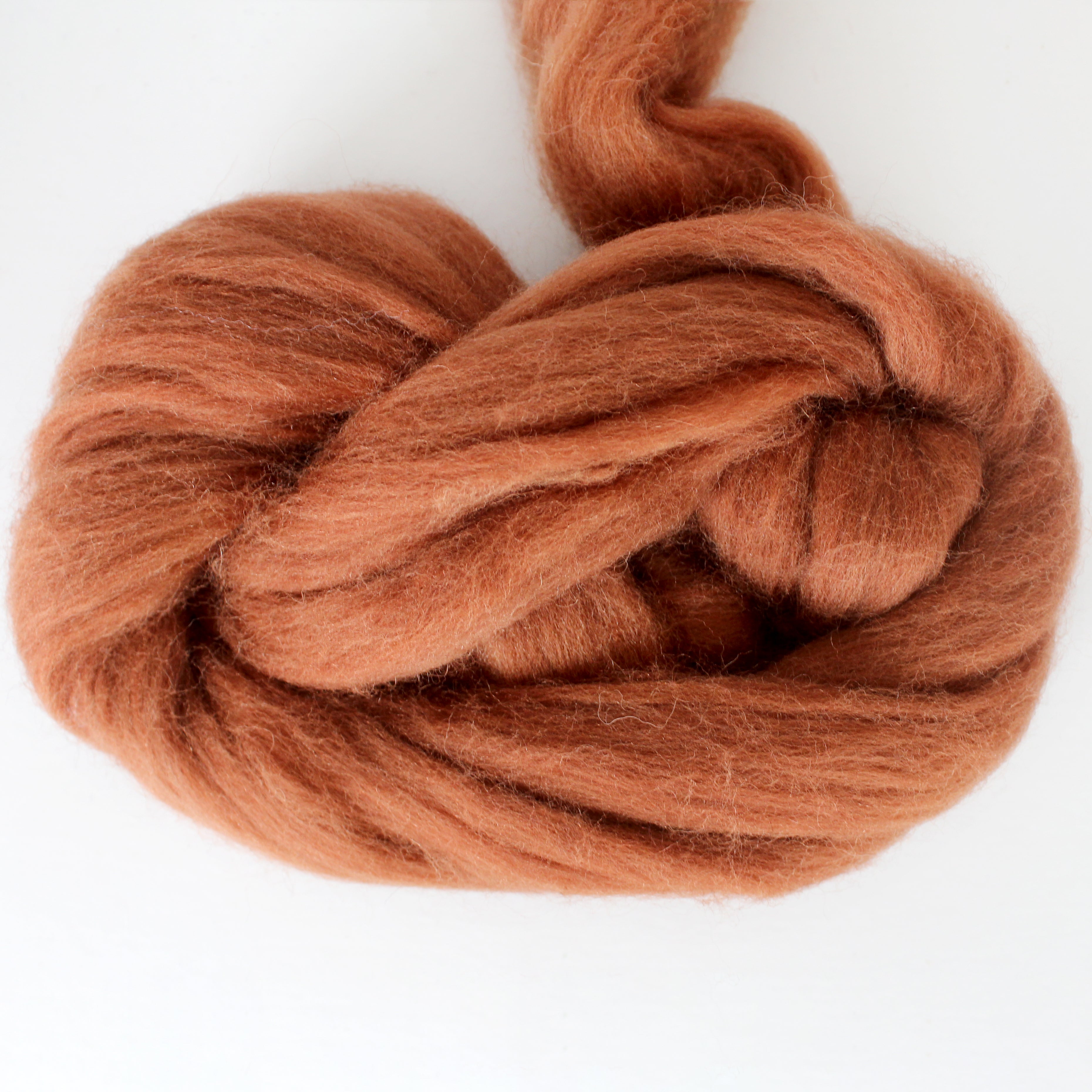 MERINO WOOL ROVING BURNT