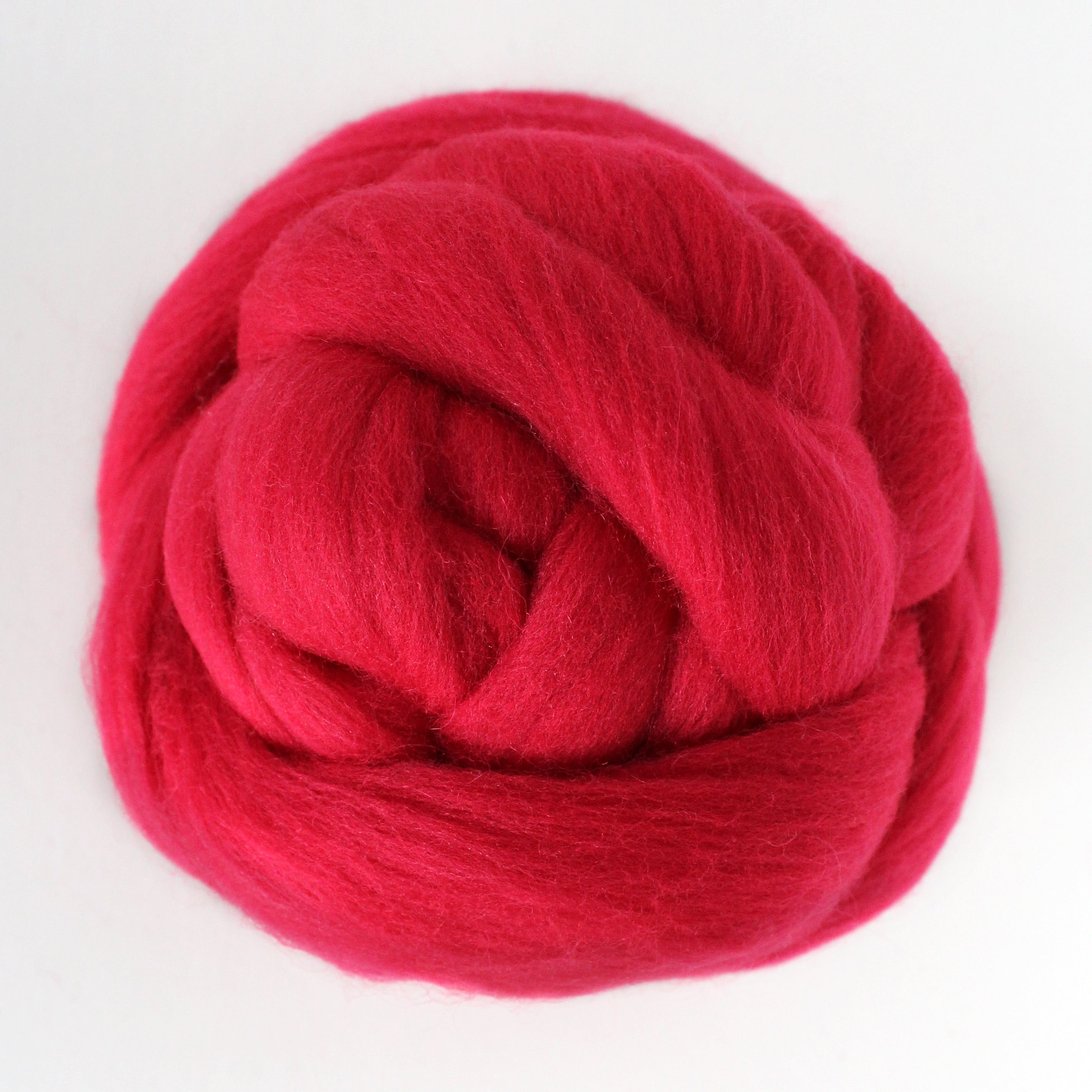 MERINO WOOL ROVING PINK RED