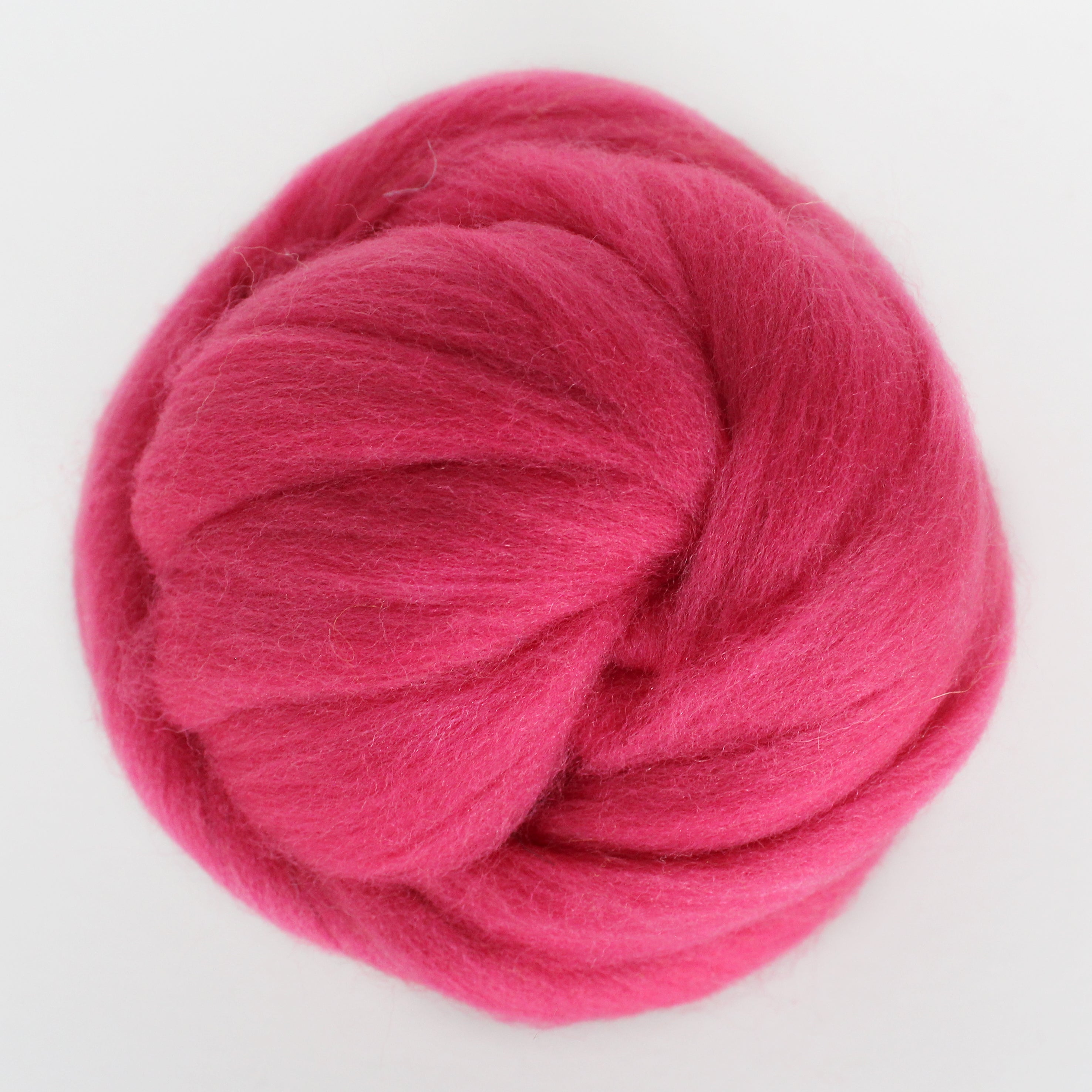 MERINO WOOL ROVING BRIGHT PINK