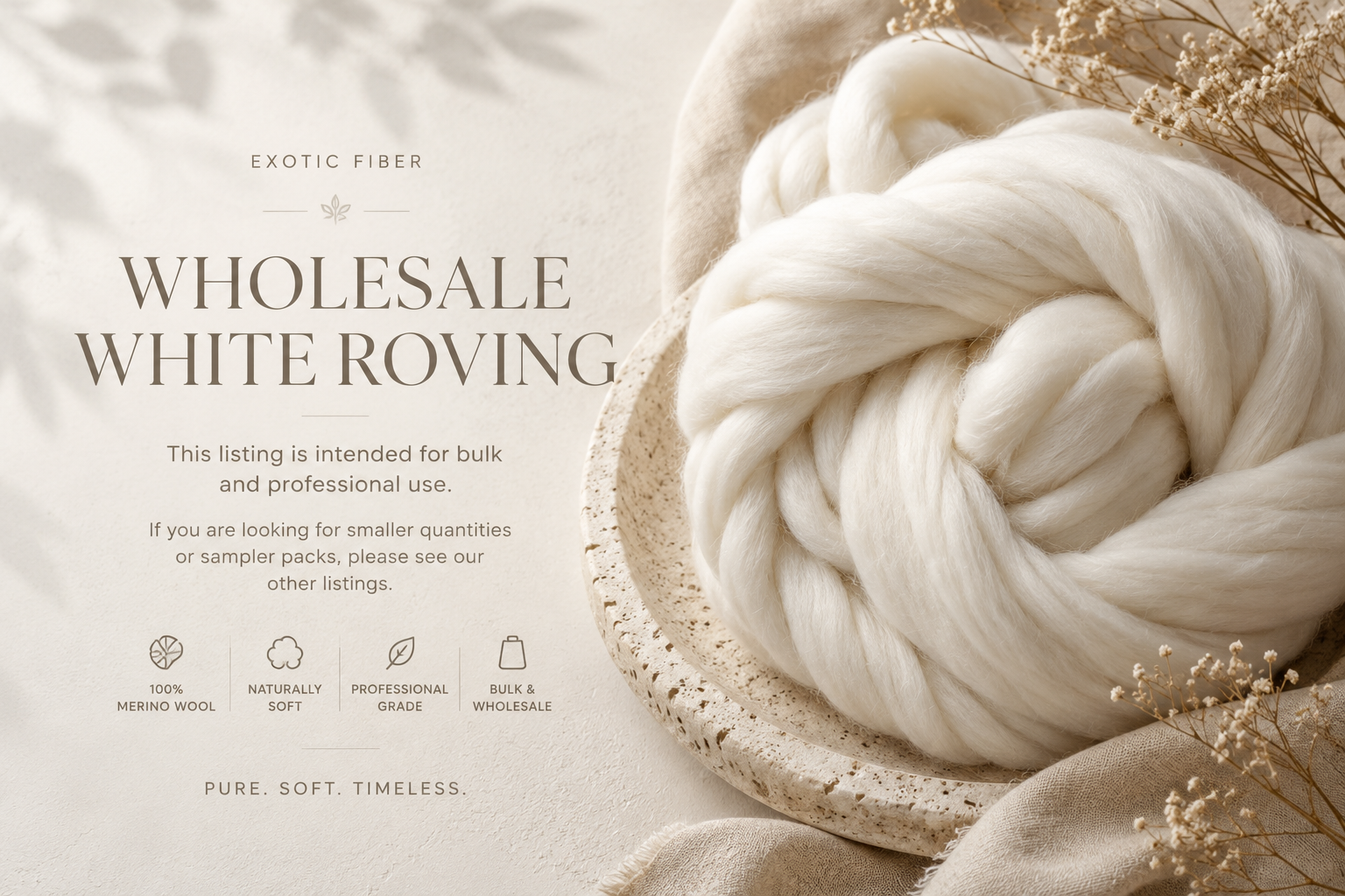 WHOLESALE WHITE ROVING