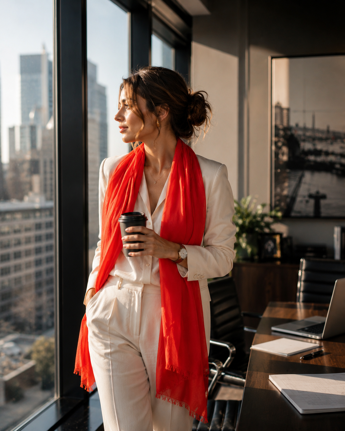 SCARFIGO AirLight Wool Scarf | Lightweight | All-Season | Sunset Bloom