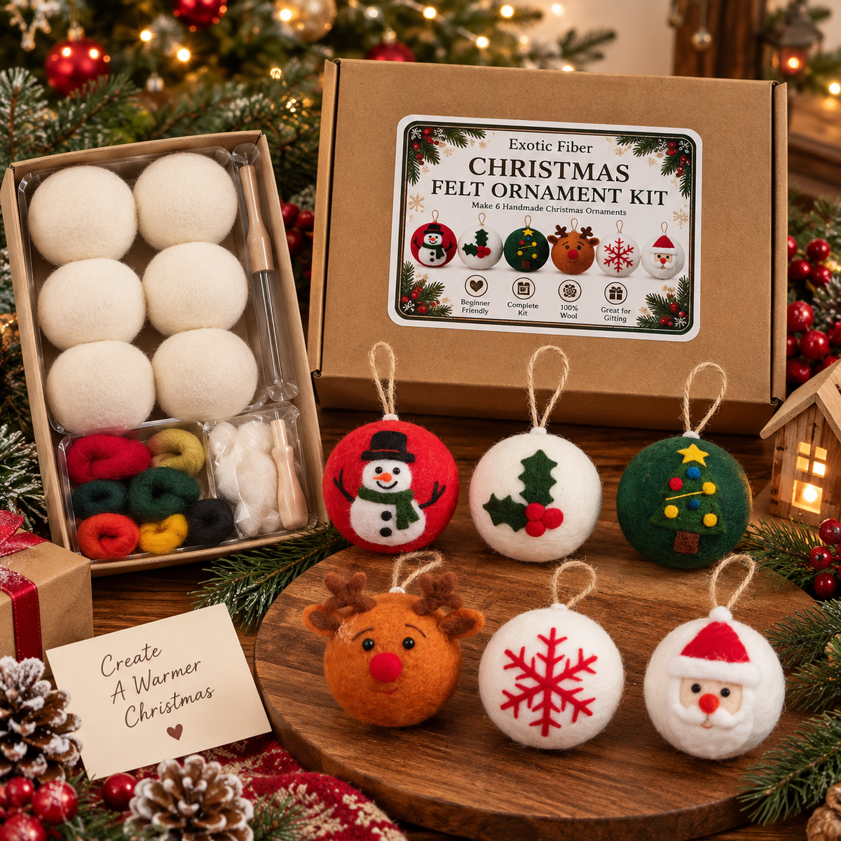 Christmas Curated Wool Roving Pack