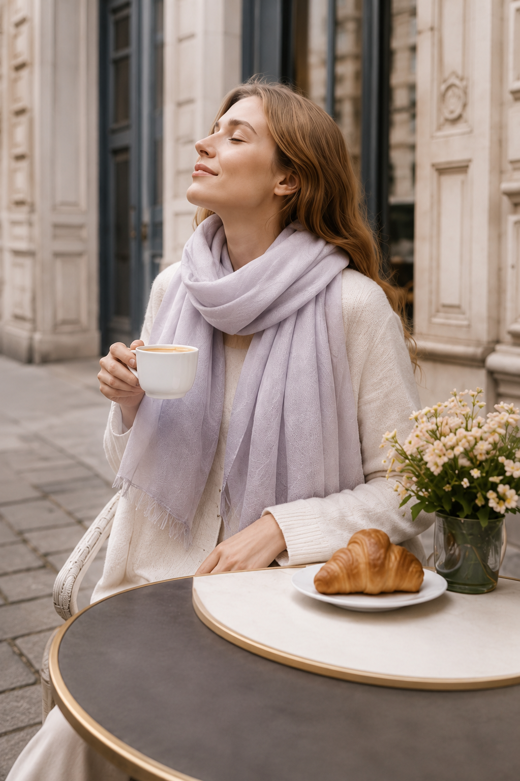 SCARFIGO AirLight Wool Scarf | Lightweight | All-Season | Lavender Mist