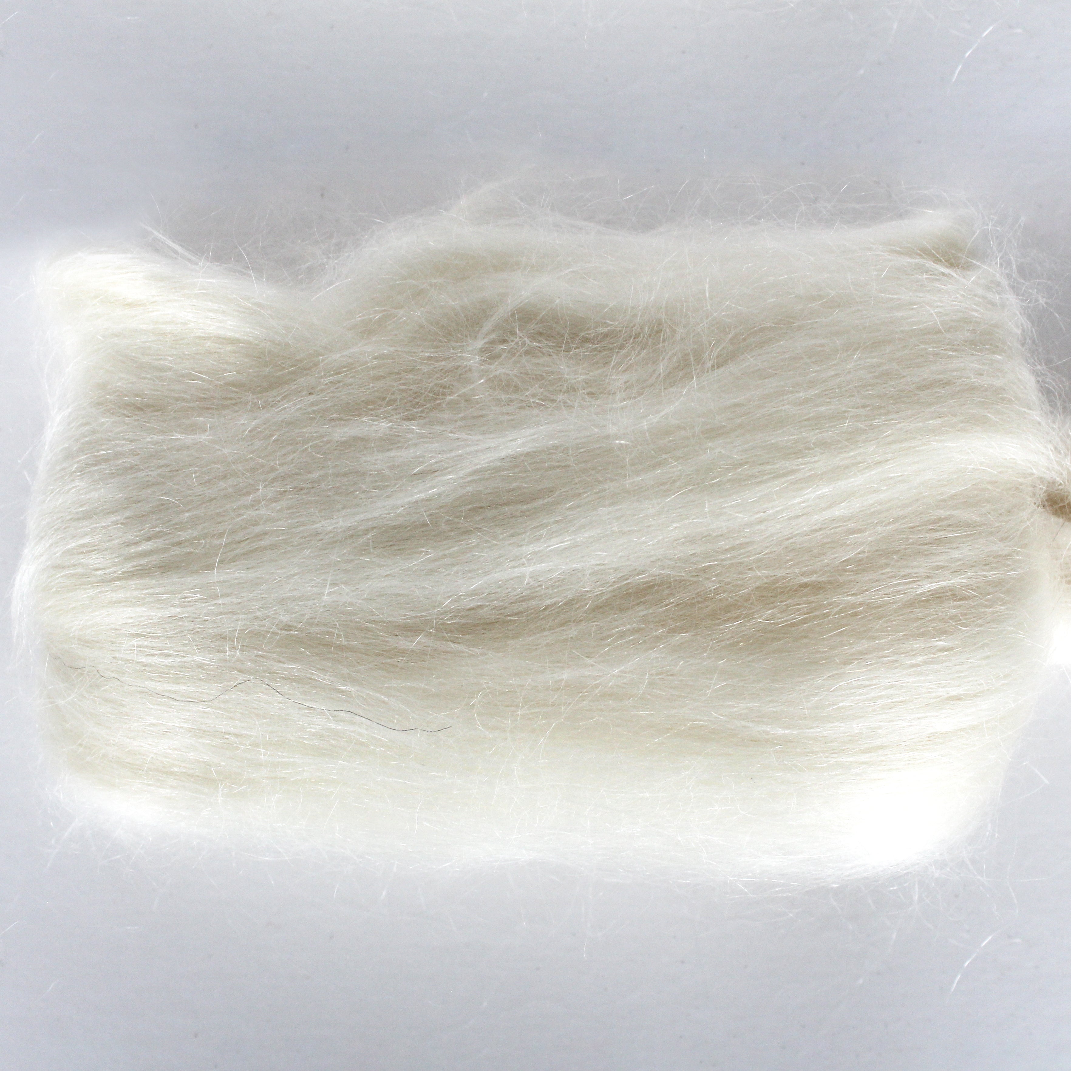 #118 PURE MOHAIR WHITE ROVING