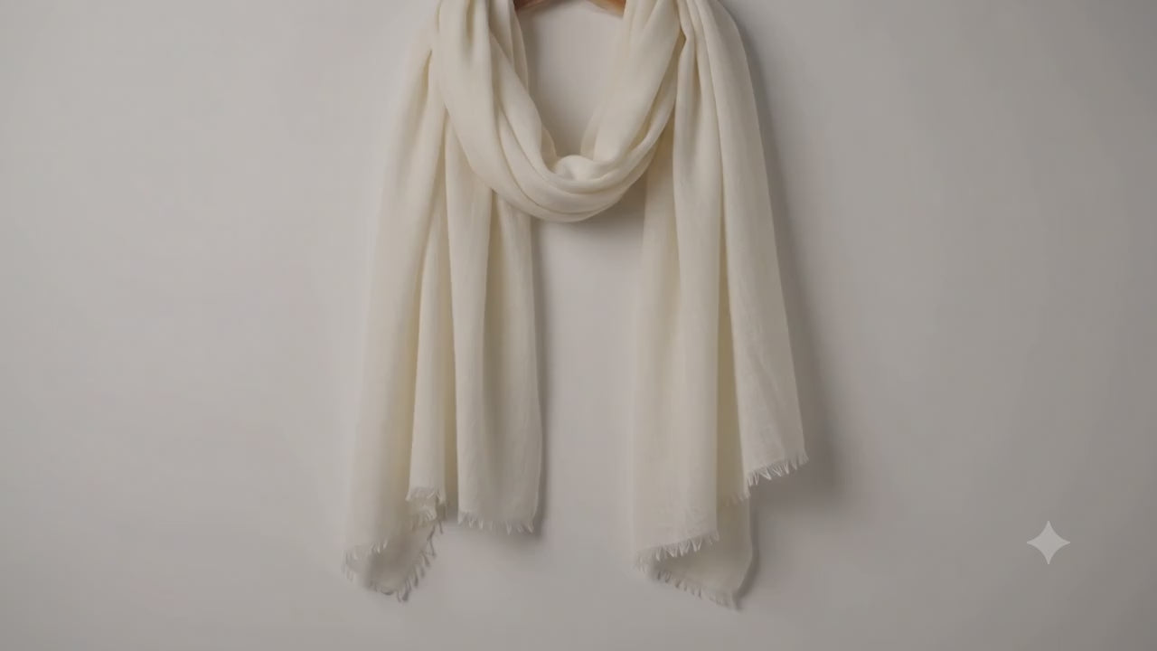 SCARFIGO AirLight Wool Scarf | Lightweight | All-Season | Ivory Coast