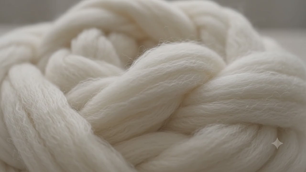 Natural White Merino Wool Roving | EF112 | 19.5 Micron | Felting Spinning Fiber