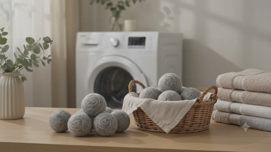 Merino wool dry ball for laundry Grey
